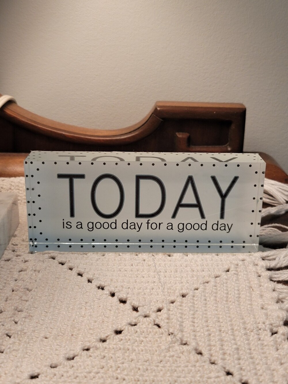 TODAY Decorative Glass Sign - Black and White